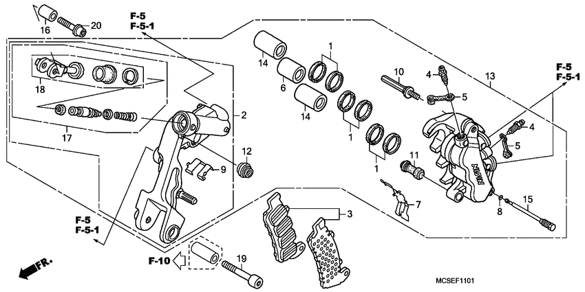 L. front brake caliper