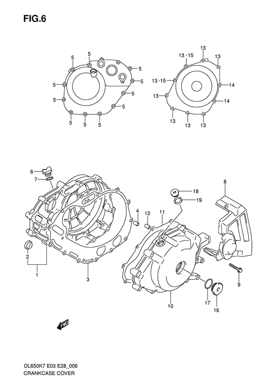 Crankcase cover ass`y  (v