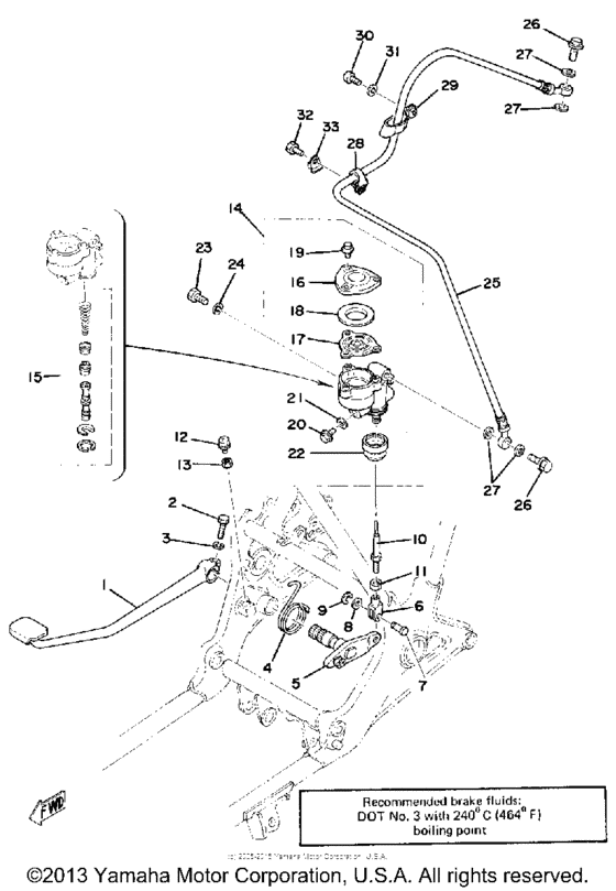 Brake pedal - rear master cylinder