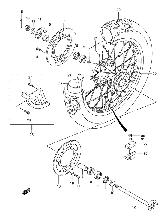 Rear wheel complete assy