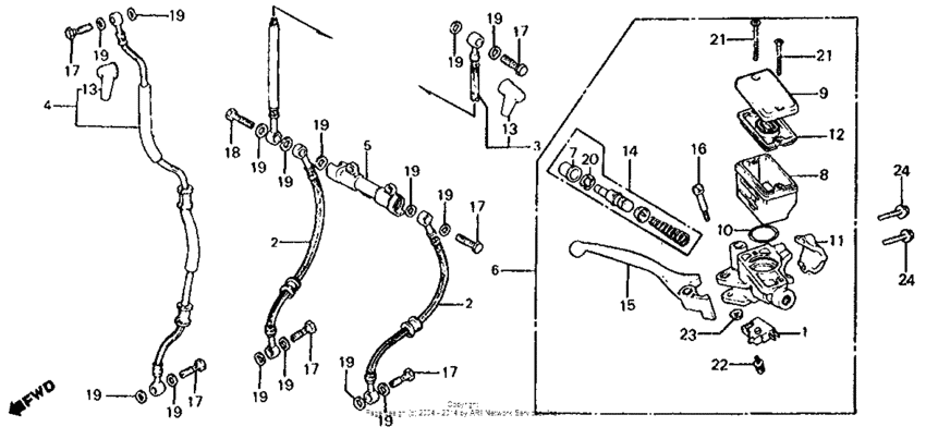 Front brake master cylinder 81-82