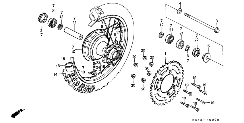 Rear wheel complete assy