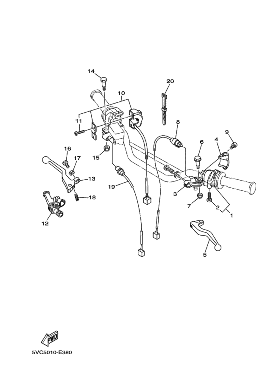 TW225E Переключатель руля рычаг