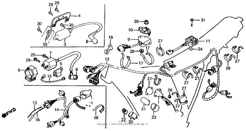 Wire harness + ignition coil + c.d.i. unit
