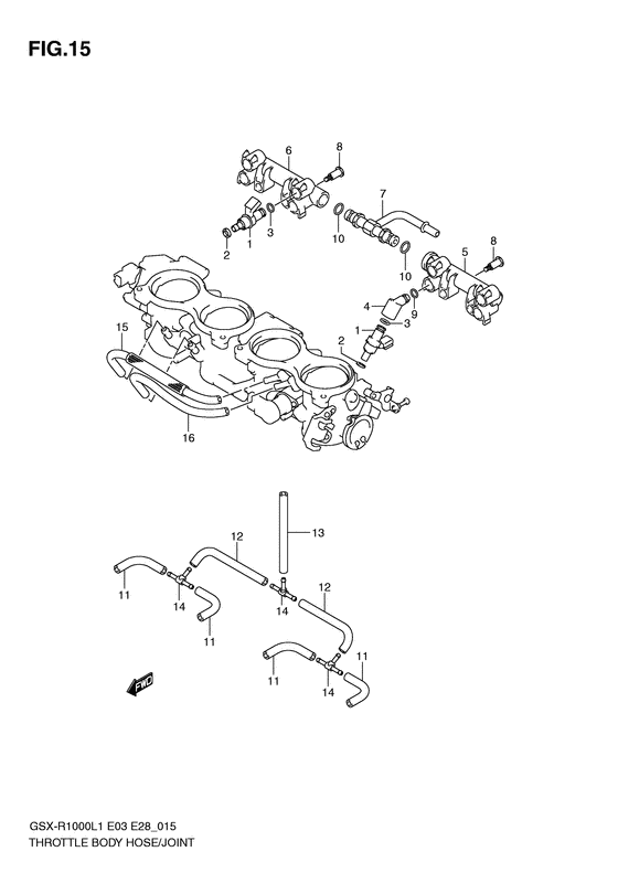 Throttle body hose/joint