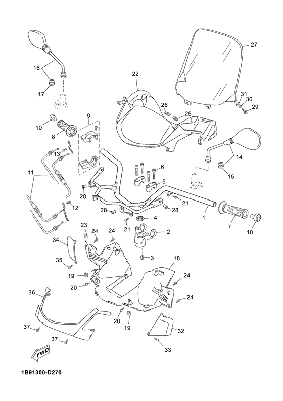 Steering handle & cable