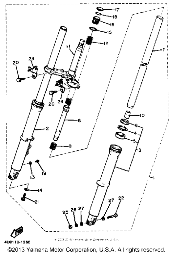 XJ550RK Передняя вилка