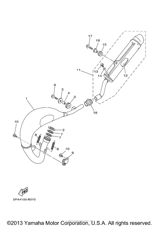 YZ85X Выхлопная система