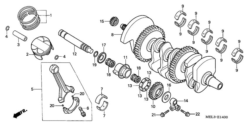 Crankshaft/piston