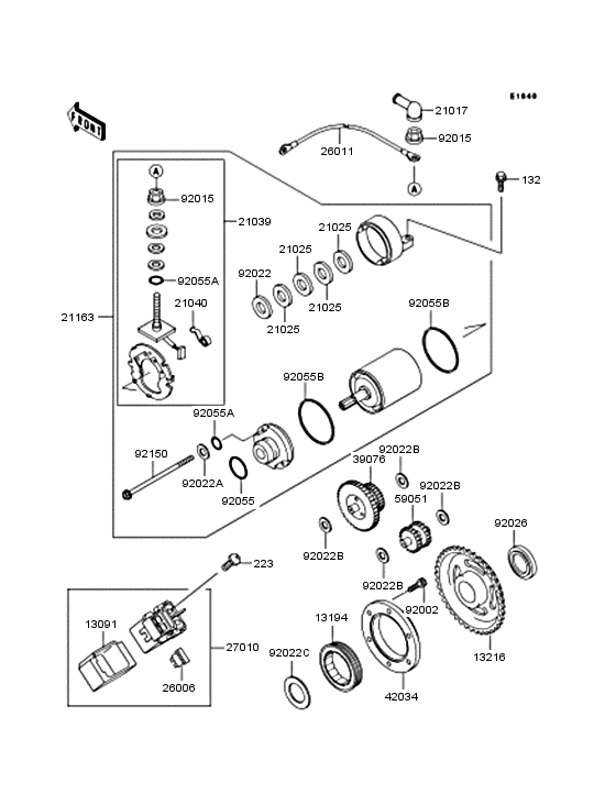 Starter motor/starter clutch