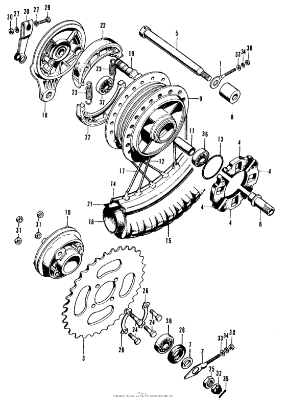 Rear wheel + rear brake
