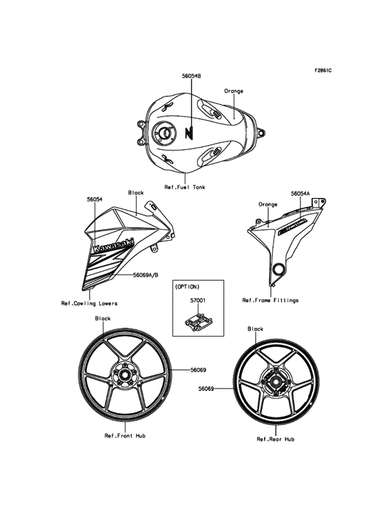 ZR800 Decals(Orange)