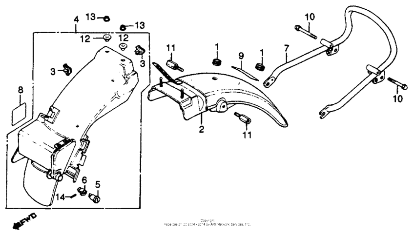 Cb750k/lrear fender 79-82