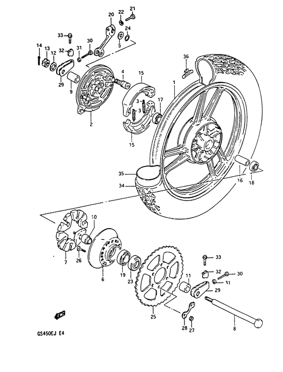 Rear wheel complete assy