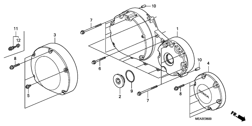 VTX1300S Крышка картера правая