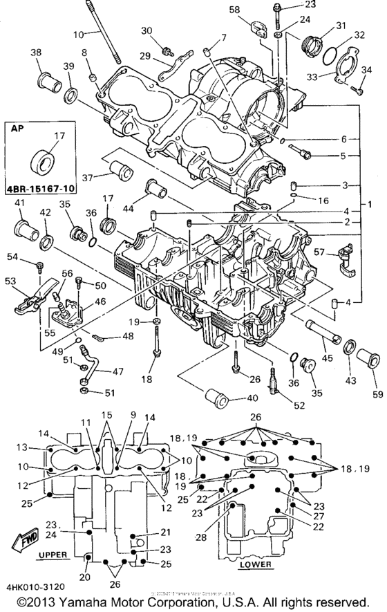 XJ600SG Картер двигателя