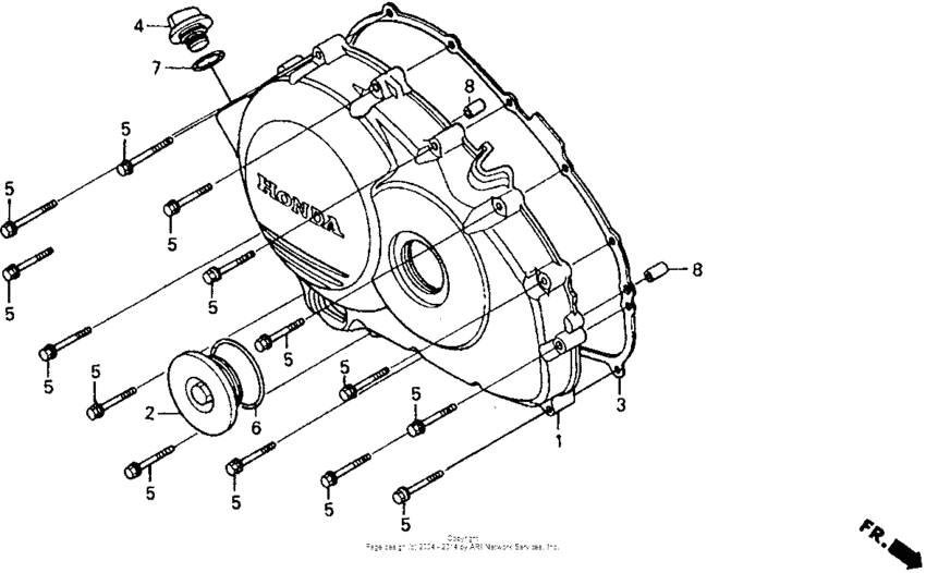 RVF750 Крышка картера правая