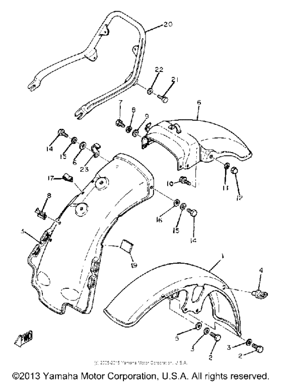 Front fender-rear fender