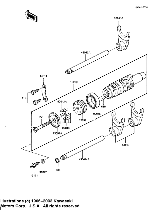 Gear change drum & forks