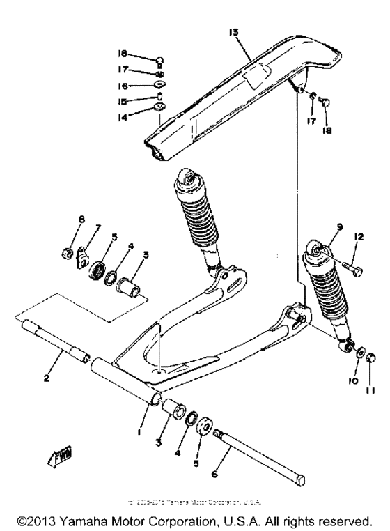 Rear arm rear cushion chain case