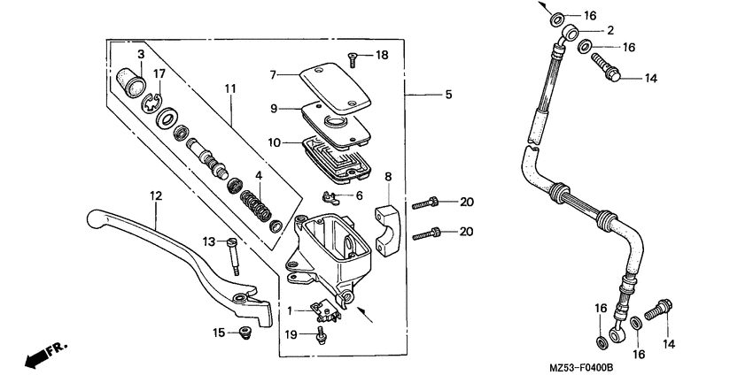 VF750CD Fr. brake master cylinder