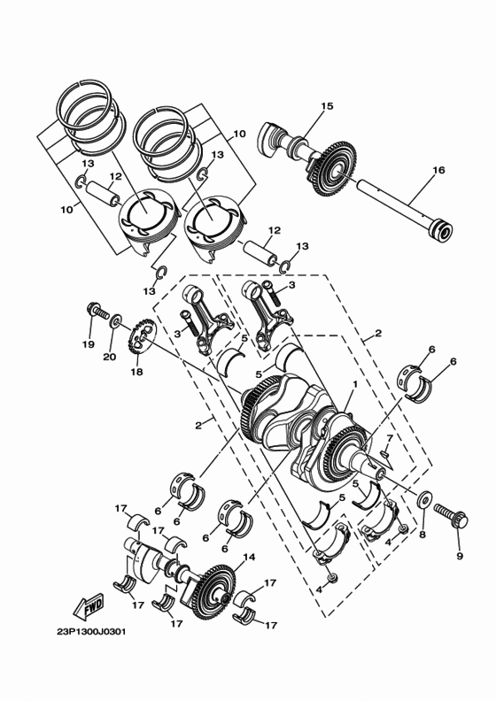 XT1200Z Crankshaft & piston