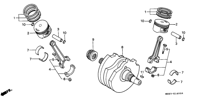 Crankshaft/piston