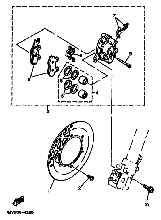 YZ125F Передний суппорт