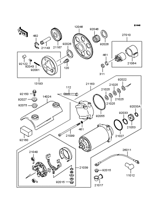 Starter motor/starter clutch
