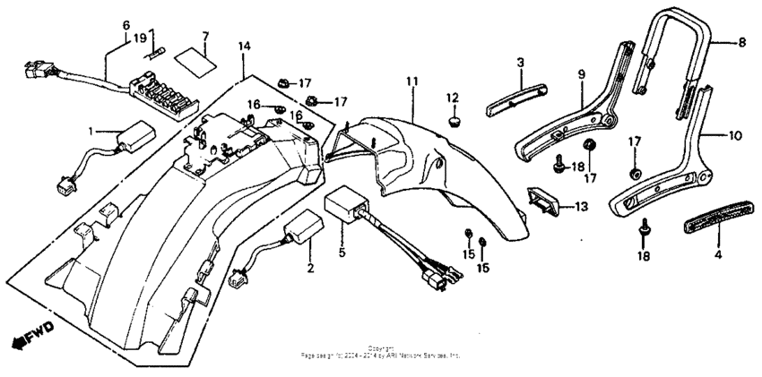 Rear fender + sprak unit 84