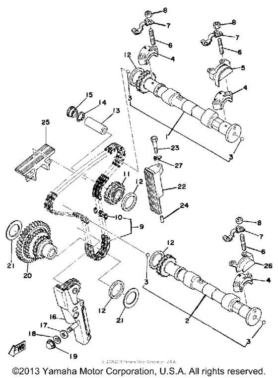 Camshaft chain tensioner
