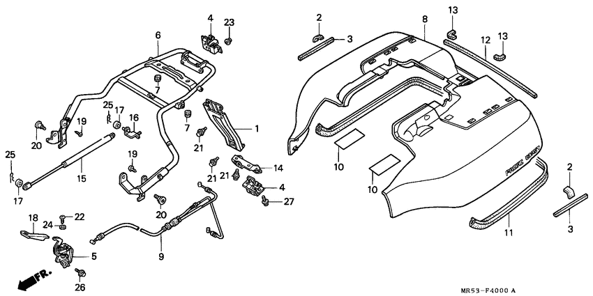 PC800 Крышка багажника и замок