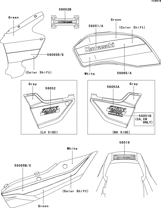 ZR1200 Decals(green / white)(zr1200-a2)