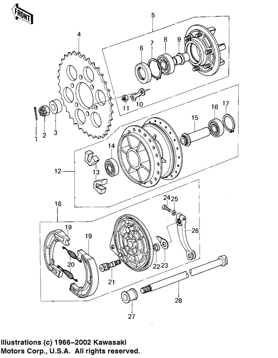 Rear hub/brake