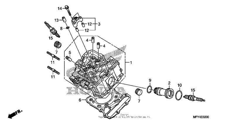 VT1300CR (ABS) Передняя головка цилиндров