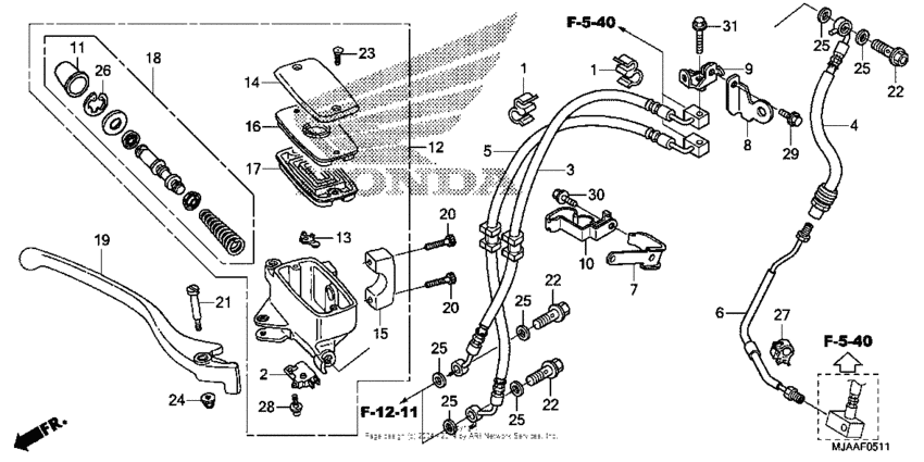 Front brake master cylinder (4)