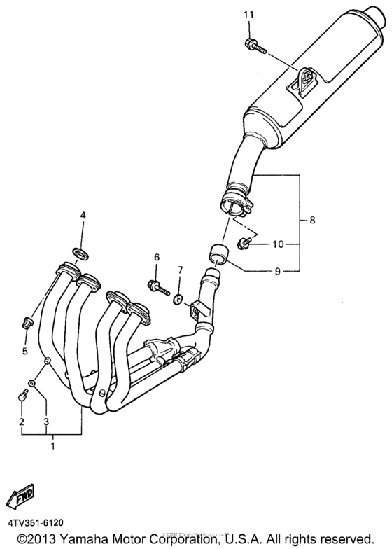 YZF600RKC Выхлопная система