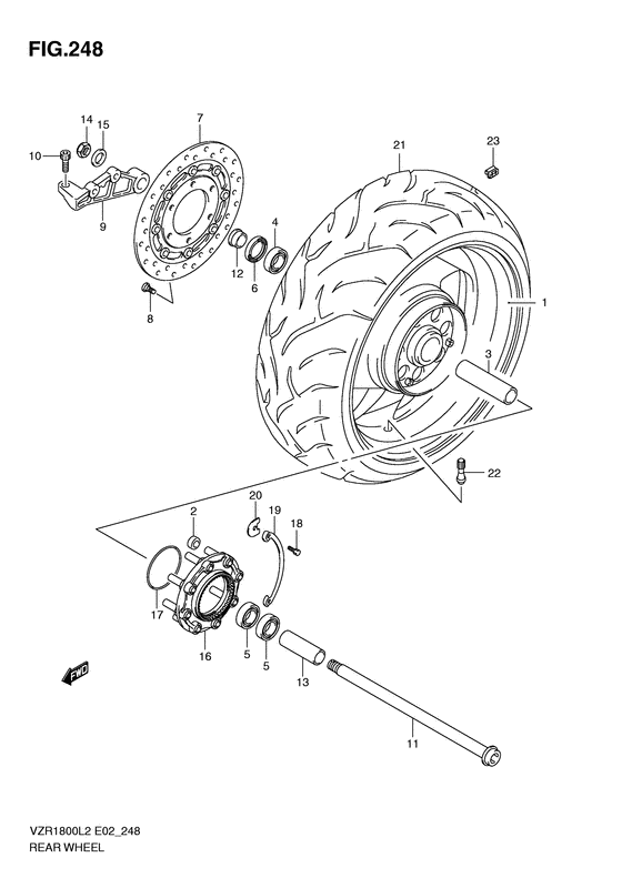 Rear wheel complete assy
