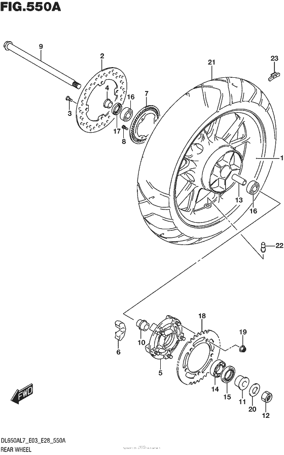 Rear Wheel (Dl650Al7 E03)