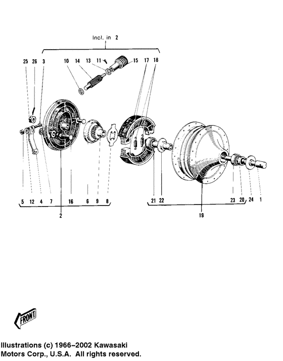 Front hub/brake