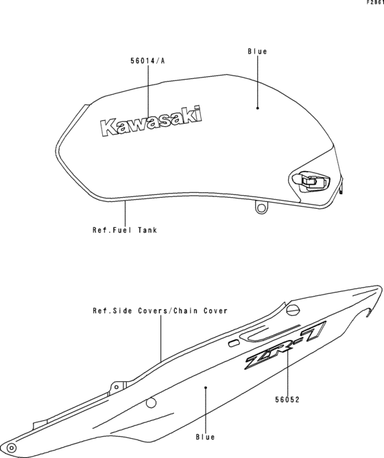 ZR750 Наклейки (синие)