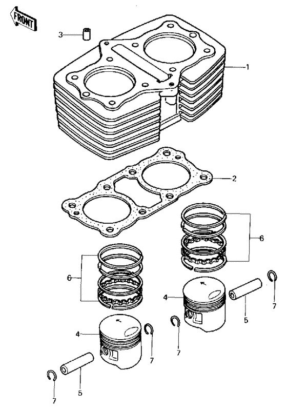 Cylinder/pistons