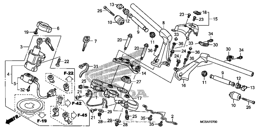 Handlebar + top bridge