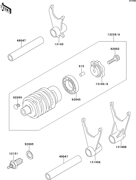 ZX400 Change drum / shift fork