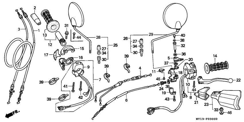 Handle lever/switch/cable