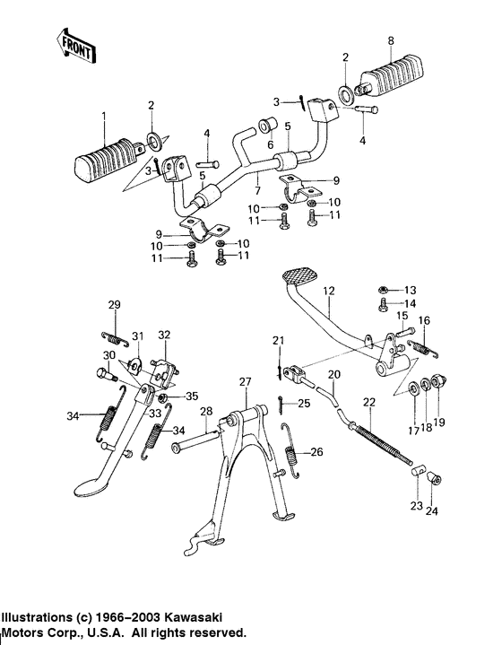 Footrests/stands/brake pedal