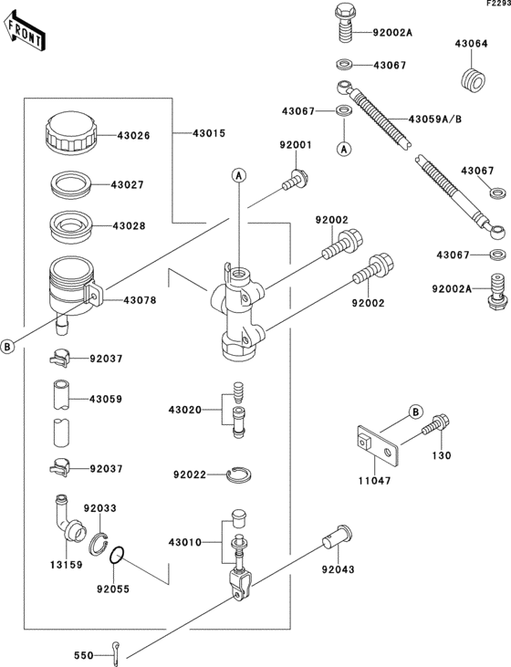 ZX500 Задний торм цилиндр