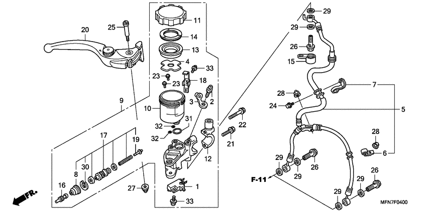 Fr. brake master cylinder