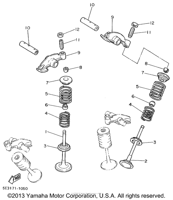 XV1100LC Клапана