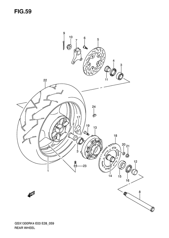 Rear wheel complete assy